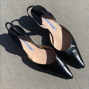Manolo Blahnik Carolyne Low-Heel Halter Pumps